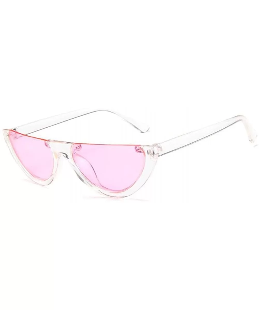 Mod Style Cat Eye Sunglasses Vintage Retro Half Frame Design Eyewear - Pink - C7189U6QU3T $27.69 Oval