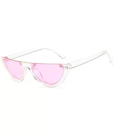 Mod Style Cat Eye Sunglasses Vintage Retro Half Frame Design Eyewear - Pink - C7189U6QU3T $27.69 Oval