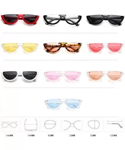 Mod Style Cat Eye Sunglasses Vintage Retro Half Frame Design Eyewear - Pink - C7189U6QU3T $27.69 Oval