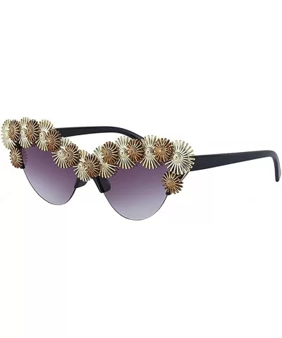 Sparkling Crystal Cat Eye Sunglasses UV Protection Rhinestone Sunglasses - Black2397 - CK1939ID07A $23.48 Oversized