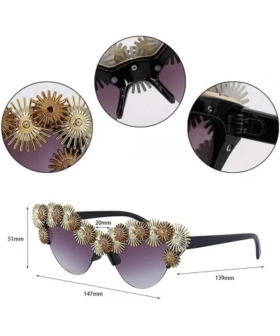 Sparkling Crystal Cat Eye Sunglasses UV Protection Rhinestone Sunglasses - Black2397 - CK1939ID07A $23.48 Oversized