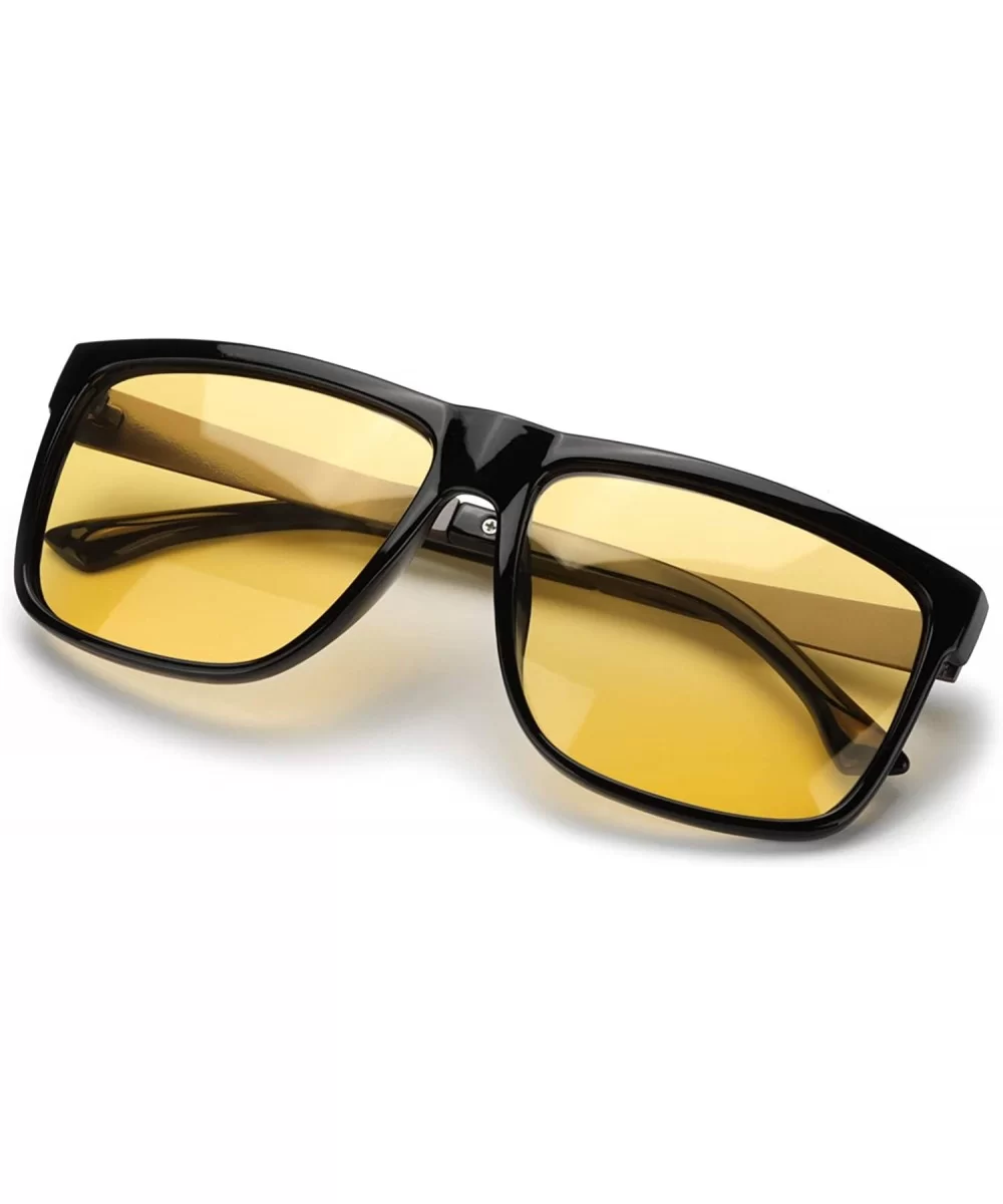 Glasses Driving Polarized Sunglasses - Black Frame/Yellow Lens - C619632XS0N $26.99 Square