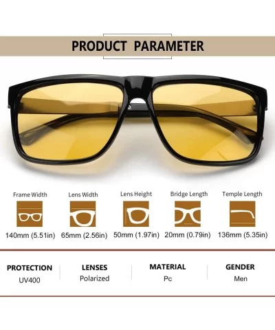 Glasses Driving Polarized Sunglasses - Black Frame/Yellow Lens - C619632XS0N $26.99 Square