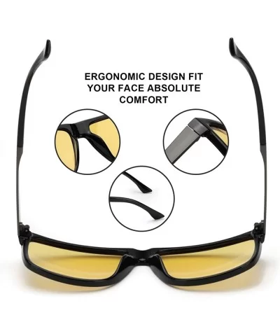 Glasses Driving Polarized Sunglasses - Black Frame/Yellow Lens - C619632XS0N $26.99 Square