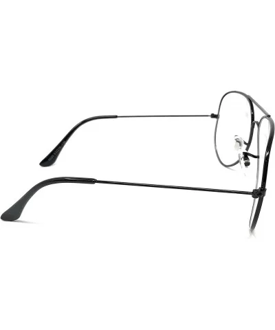 Aviator Mirror or Clear Metal Sunglasses Classic Style - Black- Clear - C318YTOLYMH $12.07 Goggle