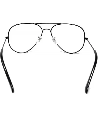 Aviator Mirror or Clear Metal Sunglasses Classic Style - Black- Clear - C318YTOLYMH $12.07 Goggle