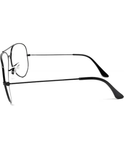 Aviator Mirror or Clear Metal Sunglasses Classic Style - Black- Clear - C318YTOLYMH $12.07 Goggle