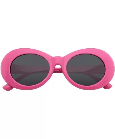 Retro Round Oval Clout Round 90's Gradient Lens Sunglasses - Pink - CV195ZRTH4K $17.82 Oval