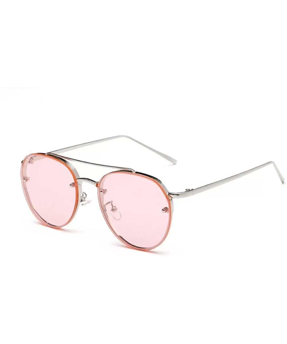 Glasses- Women Fashion Circular Sunglasses Metal Frame Sunglasses Brand Classic Tone Mirror - 8131a - C418RT88UW0 $12.54 Sport