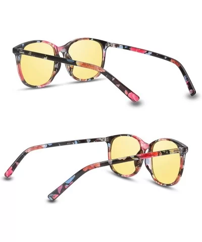 Night Driving Glasses Anti Glare Polarized Safety Glasse - Floral - CH192OGTZNI $17.32 Oval