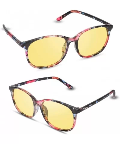 Night Driving Glasses Anti Glare Polarized Safety Glasse - Floral - CH192OGTZNI $17.32 Oval