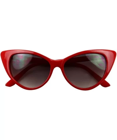 Exaggerated Rockabilly Sunglasses - Red - CX12NT2PF8F $13.24 Cat Eye