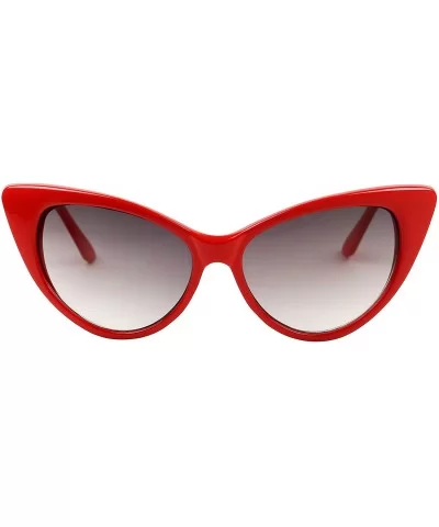 Exaggerated Rockabilly Sunglasses - Red - CX12NT2PF8F $13.24 Cat Eye