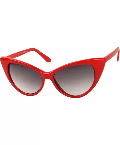 Exaggerated Rockabilly Sunglasses - Red - CX12NT2PF8F $13.24 Cat Eye