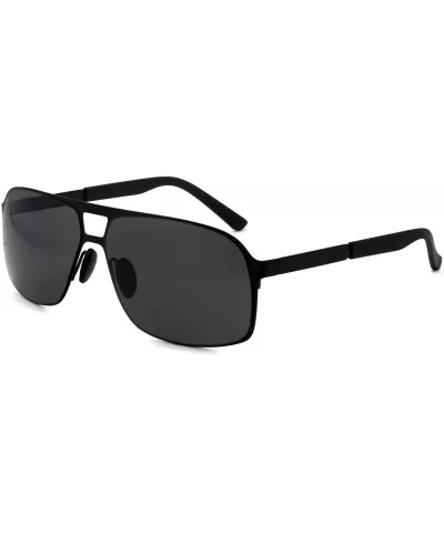 Man's Driving Metal Sunglasses Ultra Light ERGONOMIC DESIGN - Black - CQ18EOOOHNS $27.82 Aviator