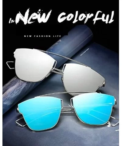 Large Retro VINTAGE Cat Eye Aviator Fashion Oversized Women Sunglasses Flat Top - Grey - CL18GD493CG $23.36 Aviator