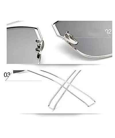 Large Retro VINTAGE Cat Eye Aviator Fashion Oversized Women Sunglasses Flat Top - Grey - CL18GD493CG $23.36 Aviator