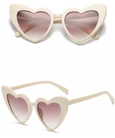 Women Retro Fashion Heart-shaped Shades Sunglasses Integrated UV Glasses - G - CW18UM95U3H $10.08 Oval