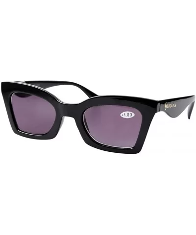 Anti-Blue Blocker Light Butterfly Readers Cateye Reading Glasses - Black Frame/Gray Lenses - CL18ZKG5YOO $15.66 Oversized