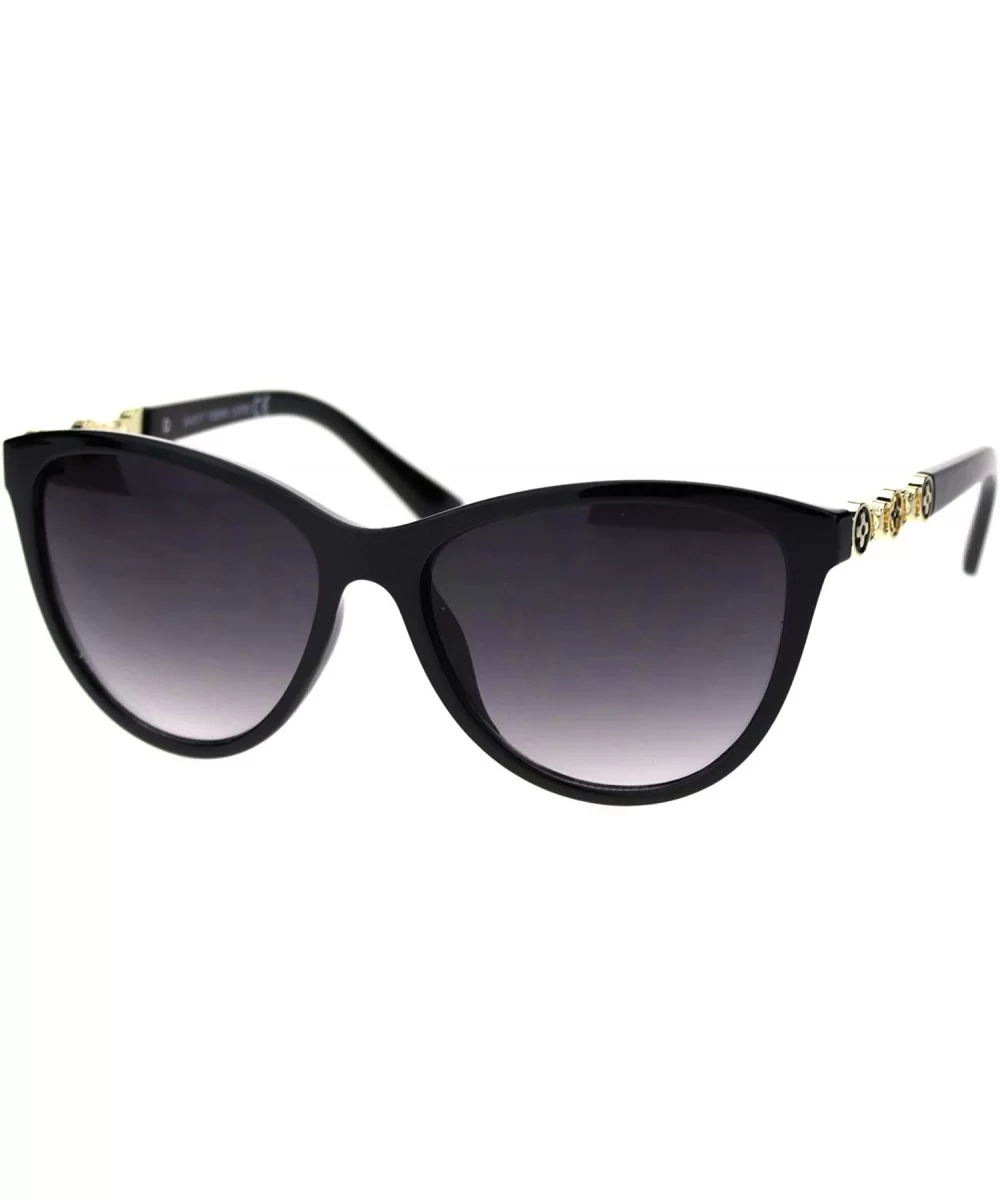 Womens Luxury Designer Fashion Cat Eye Chic Sunglasses - Black Smoke - CJ18SZ5Y8NW $17.21 Oversized