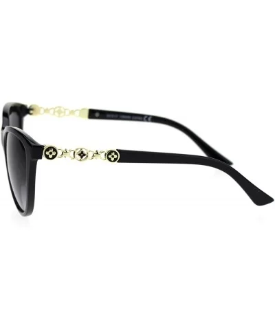 Womens Luxury Designer Fashion Cat Eye Chic Sunglasses - Black Smoke - CJ18SZ5Y8NW $17.21 Oversized