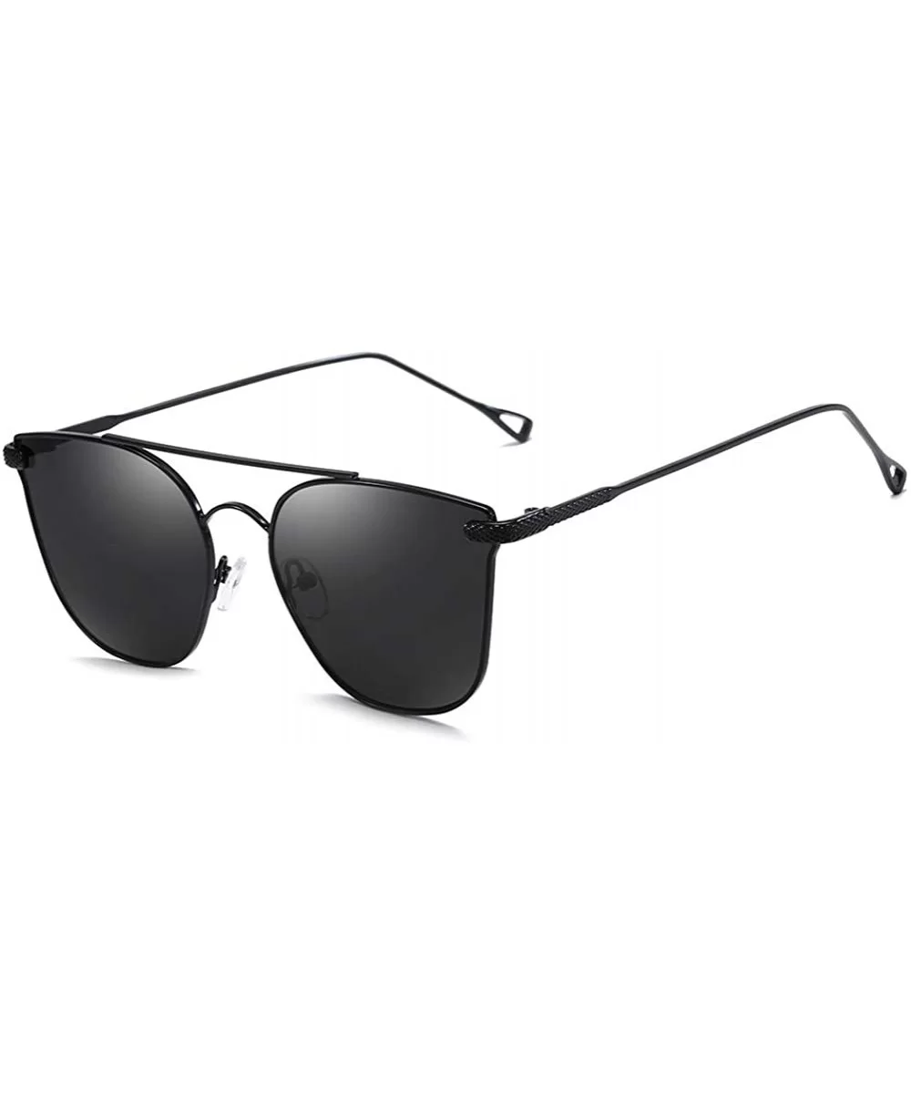 Women Sunglasses Retro Gold Grey Drive Holiday Oval Non-Polarized UV400 - Black Grey - C718R096KZO $14.61 Oval