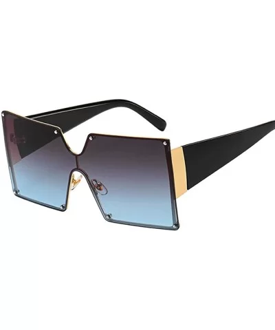 Big Box One Piece Sunglasses Personality Frameless Ladies Sunglasses Trend Sunglasses - C218X0CWCI9 $75.06 Aviator