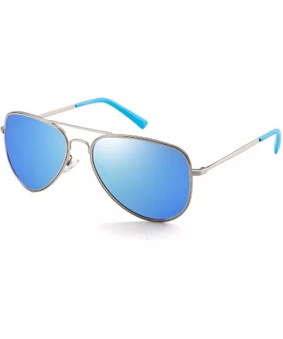 Aviator Sunglasses For Women Metal Frame Colourful Temple Sun Glasses UV400 1997 - Blue - CS18UEK7KA0 $12.08 Rimless