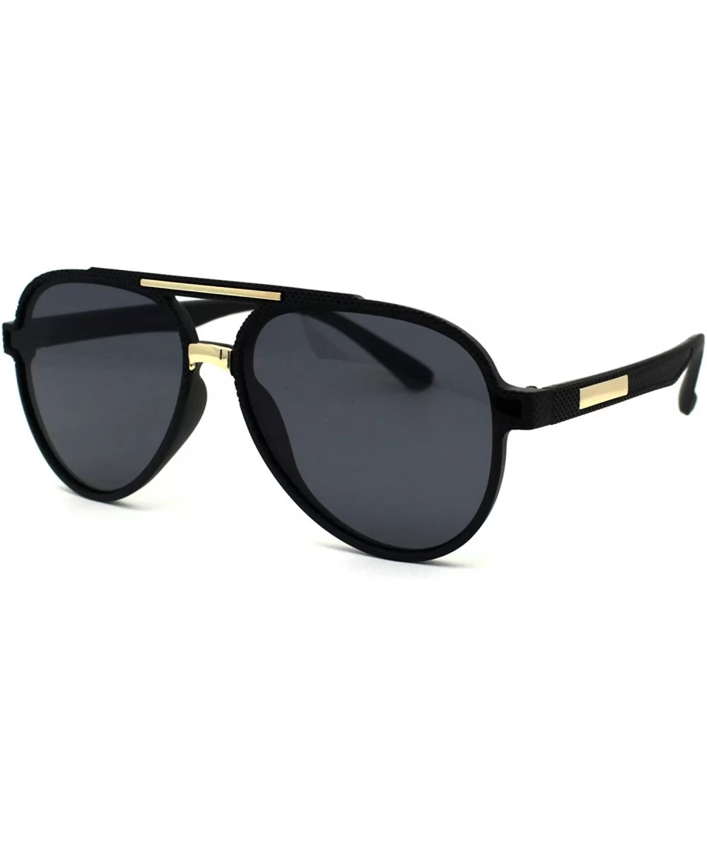 Mens Gentlemans Mod Designer Plastic Racer Sunglasses - Matte Black Gold Black - CE1977CE4S4 $12.94 Round