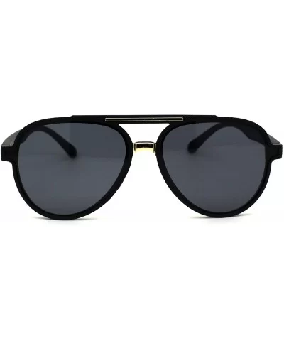 Mens Gentlemans Mod Designer Plastic Racer Sunglasses - Matte Black Gold Black - CE1977CE4S4 $12.94 Round