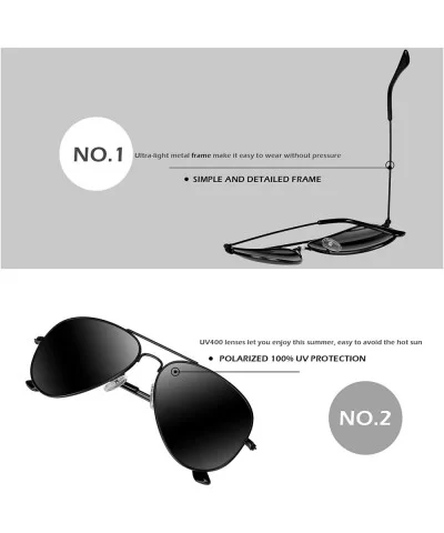 Aviator Sunglasses Men Women Lightweight - Black/Silver - CE18RXR4STZ $20.38 Aviator