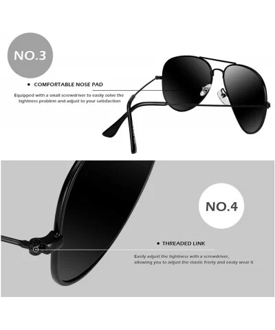 Aviator Sunglasses Men Women Lightweight - Black/Silver - CE18RXR4STZ $20.38 Aviator