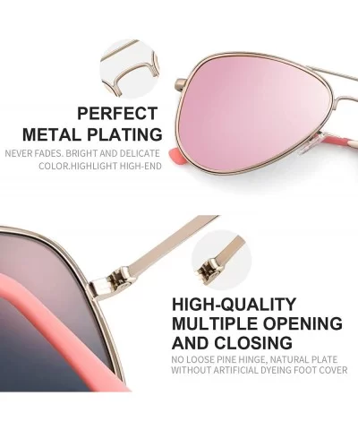 Aviator Sunglasses For Women Metal Frame Colourful Temple Sun Glasses UV400 1997 - Blue - CS18UEK7KA0 $12.08 Rimless