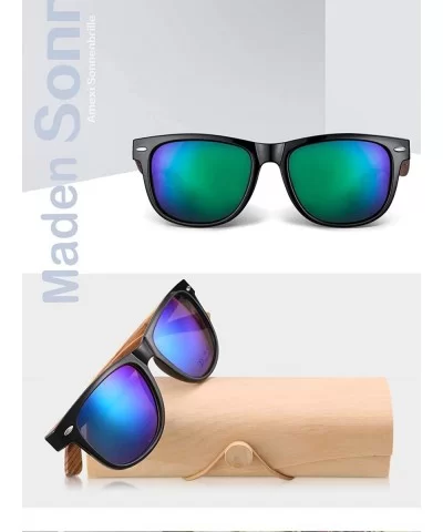 Mens Sunglasses Sports Polarized Sunglasses UV Protection Sunglasses for Wooden Sunglasses - Green - CJ18X862HZH $24.14 Square