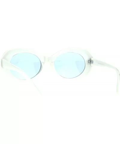 Womens Vintage Fashion Sunglasse Oval Cateye White Frame Color Lens UV 400 - White - CI184SS6X36 $13.99 Oval