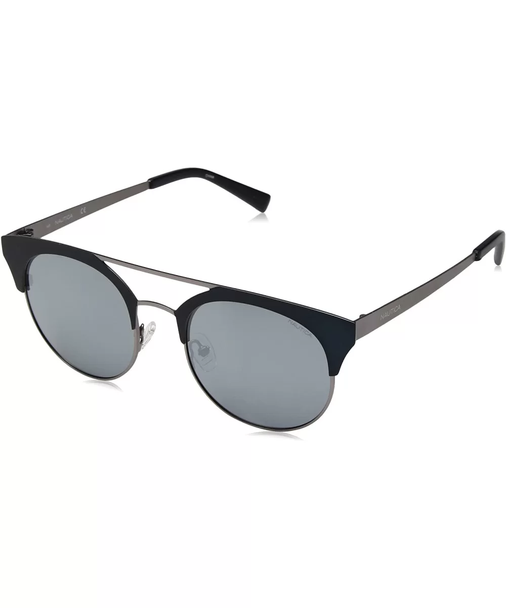 Men's N4630sp Round Sunglasses - Matte Navy/Silver Polarized - C6186STZ7AC $84.16 Round