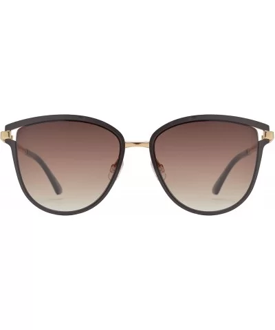 Fashion Oval Sunglasses with Chain Link Temple for Women - Brown + Brown - CV196XCRNXY $20.45 Oval