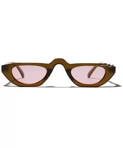 Fashion 90s Cat Eye Sunglasses Women 2019 Luxury Vintage Sunglass Men Pink - Pink - C018XE0N0CI $11.33 Aviator
