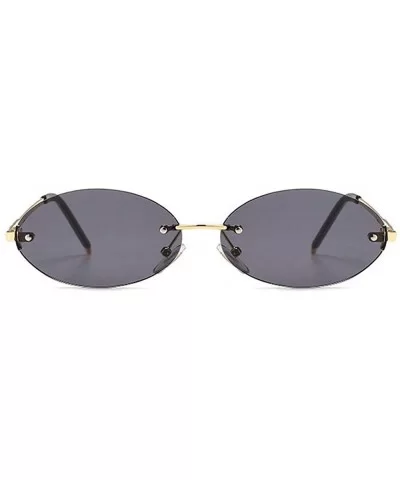 2020 fashion retro oval sunglasses trend narrow small unisex brand designer punk sunglasses 88212 - Black - CB190DU9ATN $17.6...