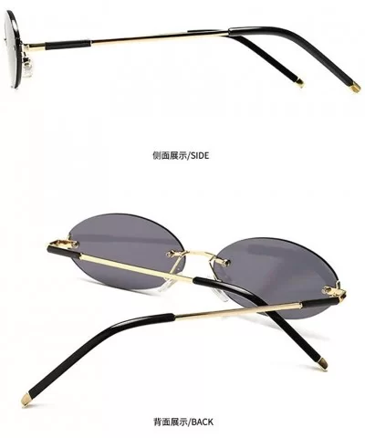 2020 fashion retro oval sunglasses trend narrow small unisex brand designer punk sunglasses 88212 - Black - CB190DU9ATN $17.6...