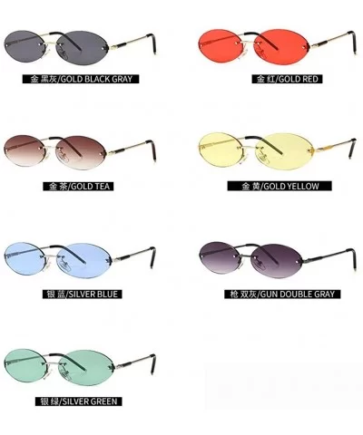 2020 fashion retro oval sunglasses trend narrow small unisex brand designer punk sunglasses 88212 - Black - CB190DU9ATN $17.6...