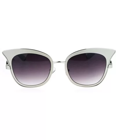 Womens Sunglasses Butterfly Cateye Fashion Double Frame UV 400 - Silver (Smoke) - C6182L3UXN8 $15.95 Butterfly