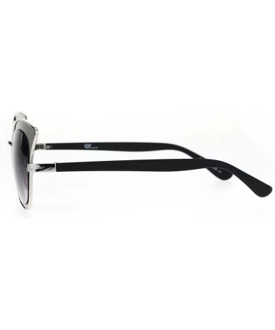 Womens Sunglasses Butterfly Cateye Fashion Double Frame UV 400 - Silver (Smoke) - C6182L3UXN8 $15.95 Butterfly