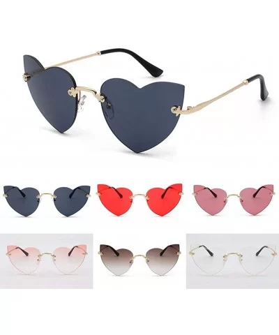 Irregular Heart Shaper Sunglasses For Women Polarized Uv Protection - Rimless Sun Glasses Stylish Outdoor Eyewear - CZ18UNM52...