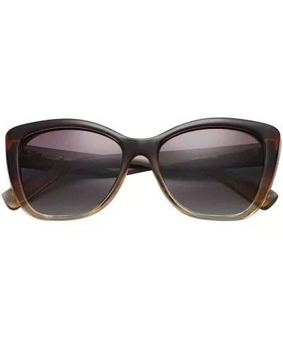 Polarized Woman's Classic Jackie-O Cat Eye Retro Fashion Sunglasses - Gradient Brown - Polarized Gradient Brown - CQ188WZO2U4...