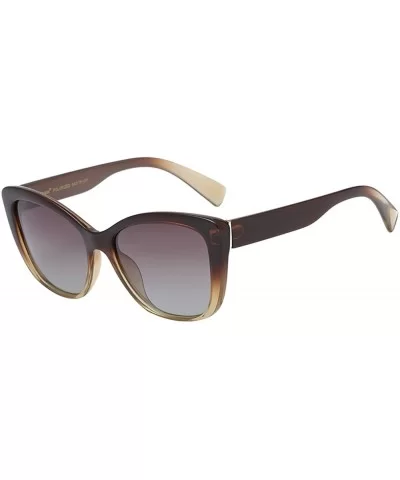 Polarized Woman's Classic Jackie-O Cat Eye Retro Fashion Sunglasses - Gradient Brown - Polarized Gradient Brown - CQ188WZO2U4...