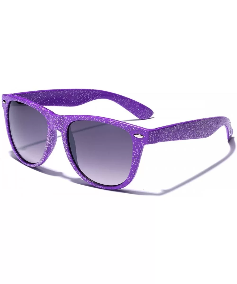 Colorful Retro Fashion Ladies Glitter Sunglasses - Glitter Purple - CV11OXKFHN5 $12.44 Wayfarer