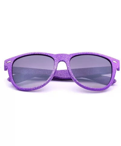 Colorful Retro Fashion Ladies Glitter Sunglasses - Glitter Purple - CV11OXKFHN5 $12.44 Wayfarer