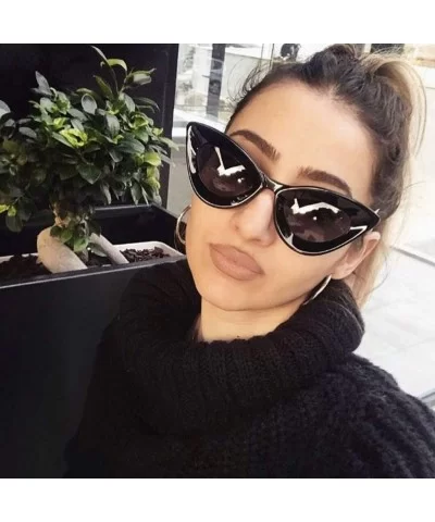 Fashion Women Cat Eye Sunglasses Glasses Shades Vintage Retro Style Luxury Accessory (Black) - Black - CX195N2739T $10.74 Avi...