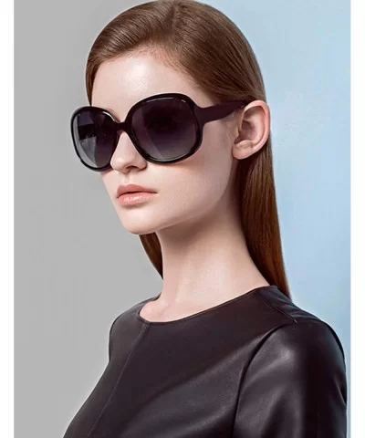 Ladies Polarized Sunglasses UV Protection Designer Oversized Vintage Shades for Women Small Face - C5199I68EU9 $27.67 Square